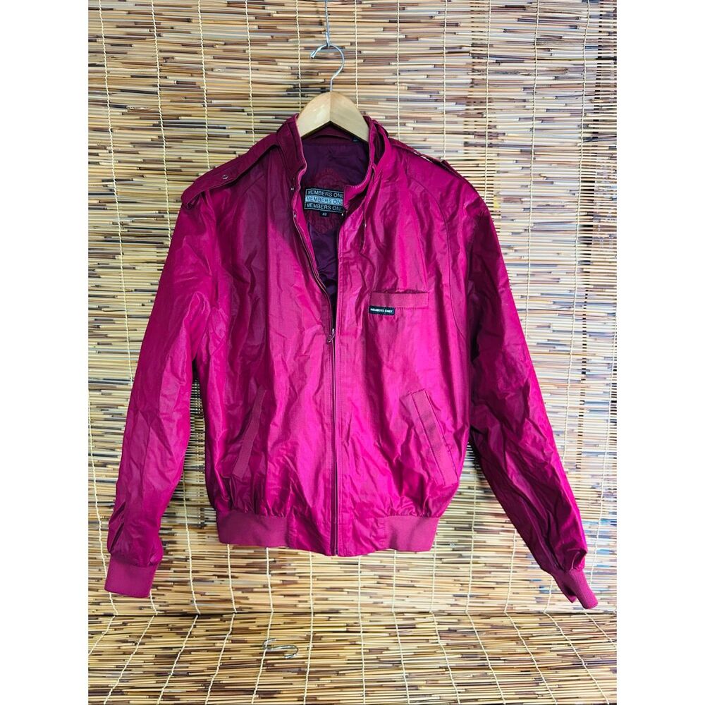 Members Only Vintage Full Zip Jacket Maroon Mens Size 40